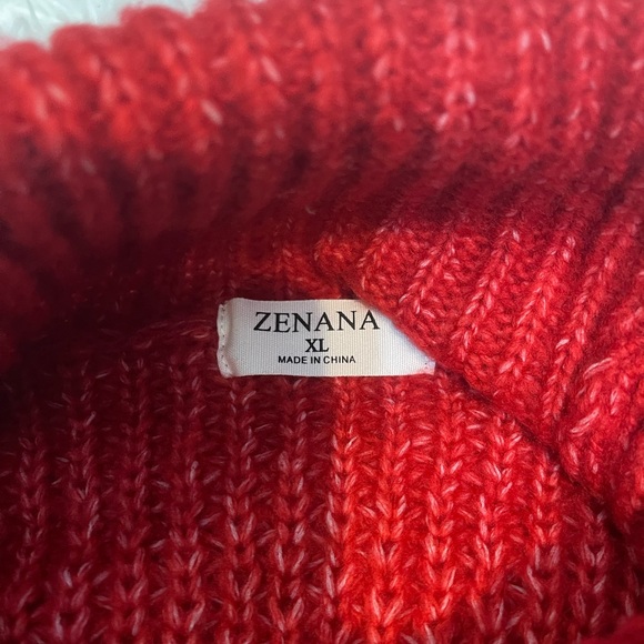 Zenana red chunky red turtleneck sweater womans size XL - Picture 3 of 6